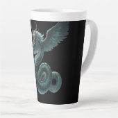 Latte Tasse Dragon Mystique – Fantaisie Bleue & Verte (Angle droit)