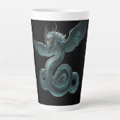 Latte Tasse Dragon Mystique – Fantaisie Bleue & Verte (Devant)