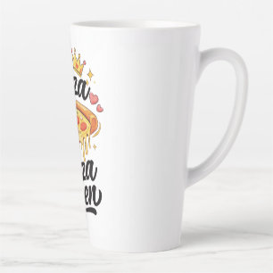 Latte Tasse drôle de reine de pizza pour femme cadeau mi