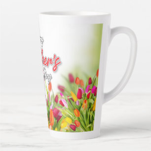 Latte Tasse élégante et colorée pour la fête des mères