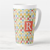 LATTE TASSE ÉMAILLÉE HAUTE CRÉATIVE "CRAZY QUILT" + TEXT (Angle droit)