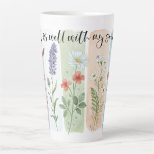 Latte Tasse en aquarelle florale « Il est bien pour mon