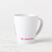 Latte Tasse enseignant rose Café Enseigner Répéter (Angle droit)