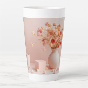 Latte Tasse esthétique rose blush - Tasse fleurs séchées
