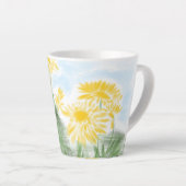 Latte Tasse fleur jaune (Angle droit)