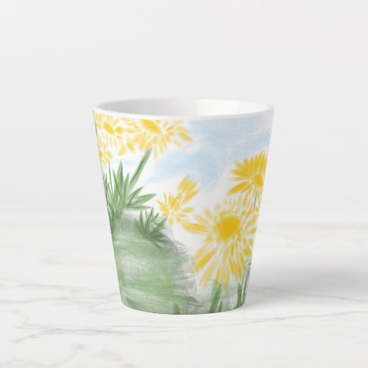 Latte Tasse fleur jaune (Devant)