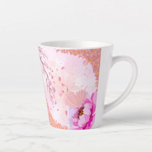 Latte Tasse Fleurie Rose