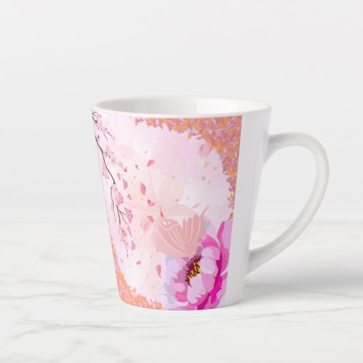 Latte Tasse Fleurie Rose (Droite)