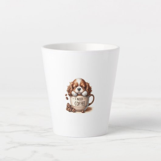 Latte Tasse Humeur Café Chiot (Devant)