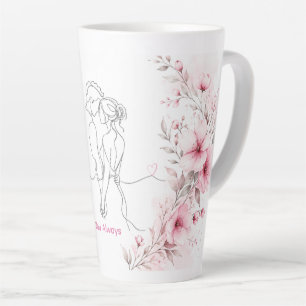 Latte Tasse 'Je t'aime toujours' pour couple floral avec
