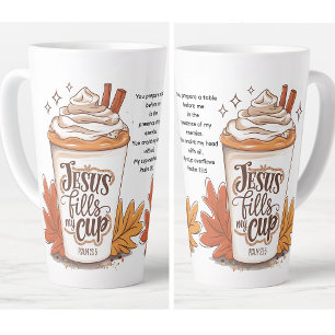 Latte Tasse Jésus Remplit Ma Coupe Psaume 23:5 Café