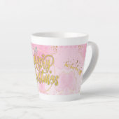Latte Tasse Joyeux Noël - Design Or et Rose (Angle droit)
