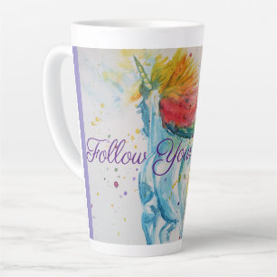 Latte Tasse Licorne Arc-en-Ciel Aquarelle Suivez Vos Rêv