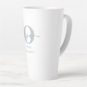 Latte Tasse Opa Elegant Script Monogramme Gris Blanc Lat (Angle droit)