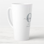 Latte Tasse Opa Elegant Script Monogramme Gris Blanc Lat (Angle gauche)