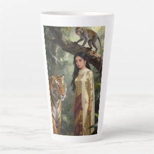 Latte Tasse Reine de la Jungle Tigre - Femme Mystique av