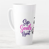 Latte Tasse « Sip, smile, repeat » (Angle gauche)