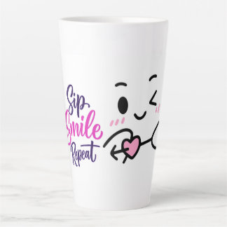 Latte Tasse « Sip, smile, repeat »