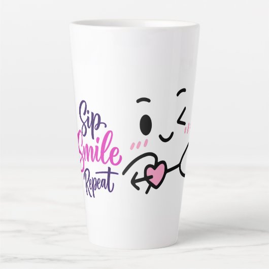 Latte Tasse « Sip, smile, repeat » (Devant)