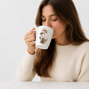 Latte Tasse Vintage Botanique Champignon Cottagecore F