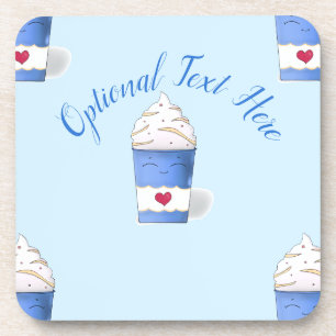 Latte & Witte Slagroom (Blauw) Bier Onderzetter