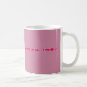 L'attente sur Dieu le vaut tasse de café rose
