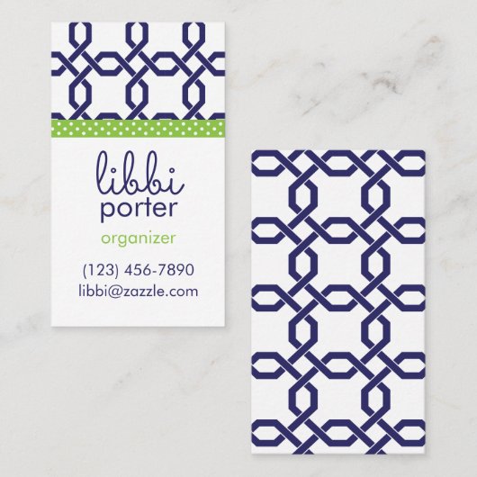 Lattice & Grosgrain Cartes de visite personnalisés (Devant / Derrière)