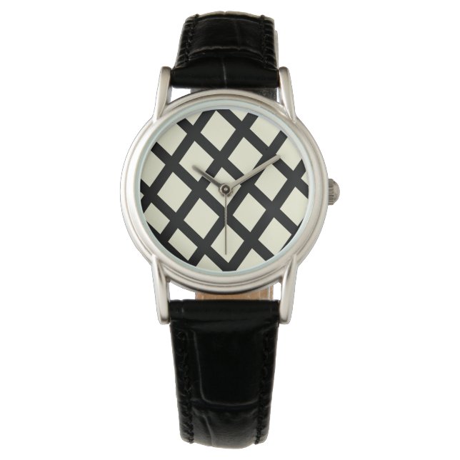 Lattice Horloge (Cream & Zwart) (Voorkant)