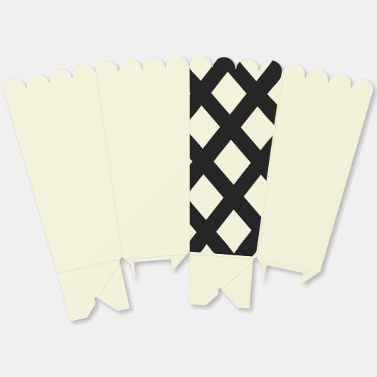 Lattice Popcorn Doos (Crème & Zwart) Bedankdoosjes (Ongevouwen)