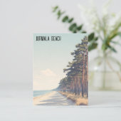 Latvia Jūrmala Beach Travel Briefkaart (Staand voorkant)