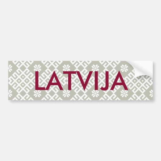 Latvija Latvija Traditioneel patroon Bumpersticker (Voorkant)
