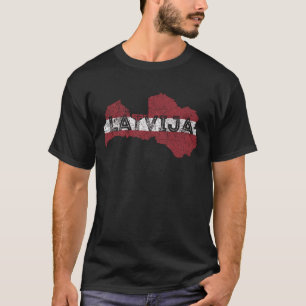 Latvija Map en Latvija Flag Souvenir T-shirt