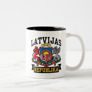 Latvijas Republika Tweekleurige Koffiemok