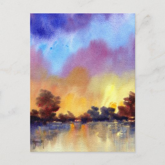 L'aube du matin dans l'aquarelle carte postale (Devant)