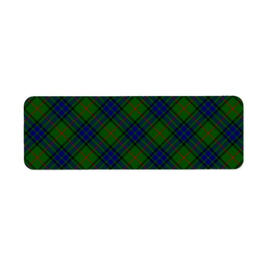 Lauder tartan blauw groene vleid etiket (Voorkant)