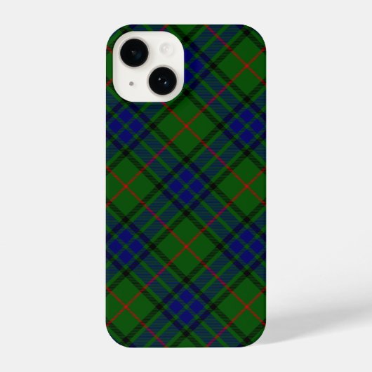 Lauder tartan blauw groene vleid iPhone hoesje (Achterkant)