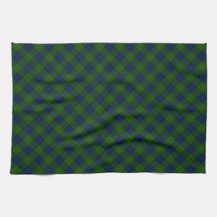 Lauder tartan blauw groene vleid theedoek