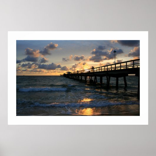 Lauderdale Pier Silhouettes Poster (Voorkant)