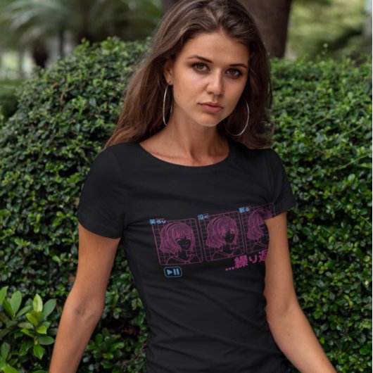 Laugh Cry Sleep Anime Girl T-shirt