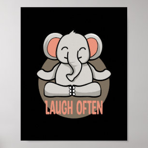 Laugh doet vaak een olifant uit de baby van Kawaii Poster