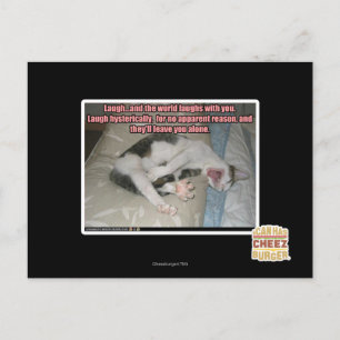 Laugh en de wereld lachen met je uit briefkaart