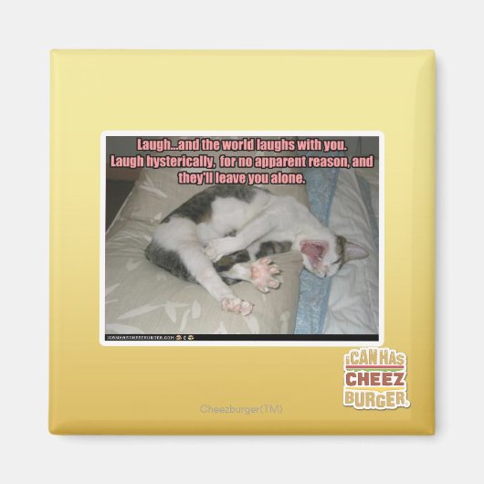 Laugh en de wereld lachen met je uit magneet (Voorkant)