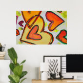 Laugh Hearts Art Poster Print (Thuiskantoor)