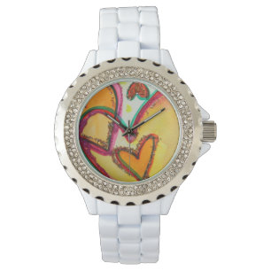 Laugh Hearts Connect Colorful Art Custom Watch Horloge
