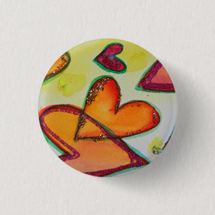 Laugh Hearts Flying Art Buttonnen of Pins Jewelry Ronde Button 3,2 Cm