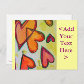 Laugh Hearts Flying Briefkaart (Voorkant / Achterkant)