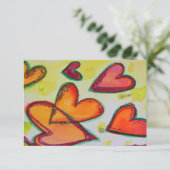 Laugh Hearts Flying Small Invitation of Invite Kaart (Staand voorkant)