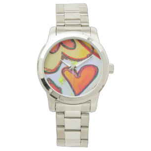 Laugh Hearts Garden Colorful Art Custom Watch Horloge