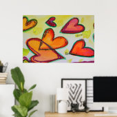 Laugh Hearts Painting Art Poster Imprimer (Bureau à domicile)