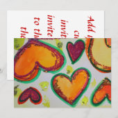 Laugh Hearts Pink Bliss Invitation personnalisée - (Devant / Derrière)